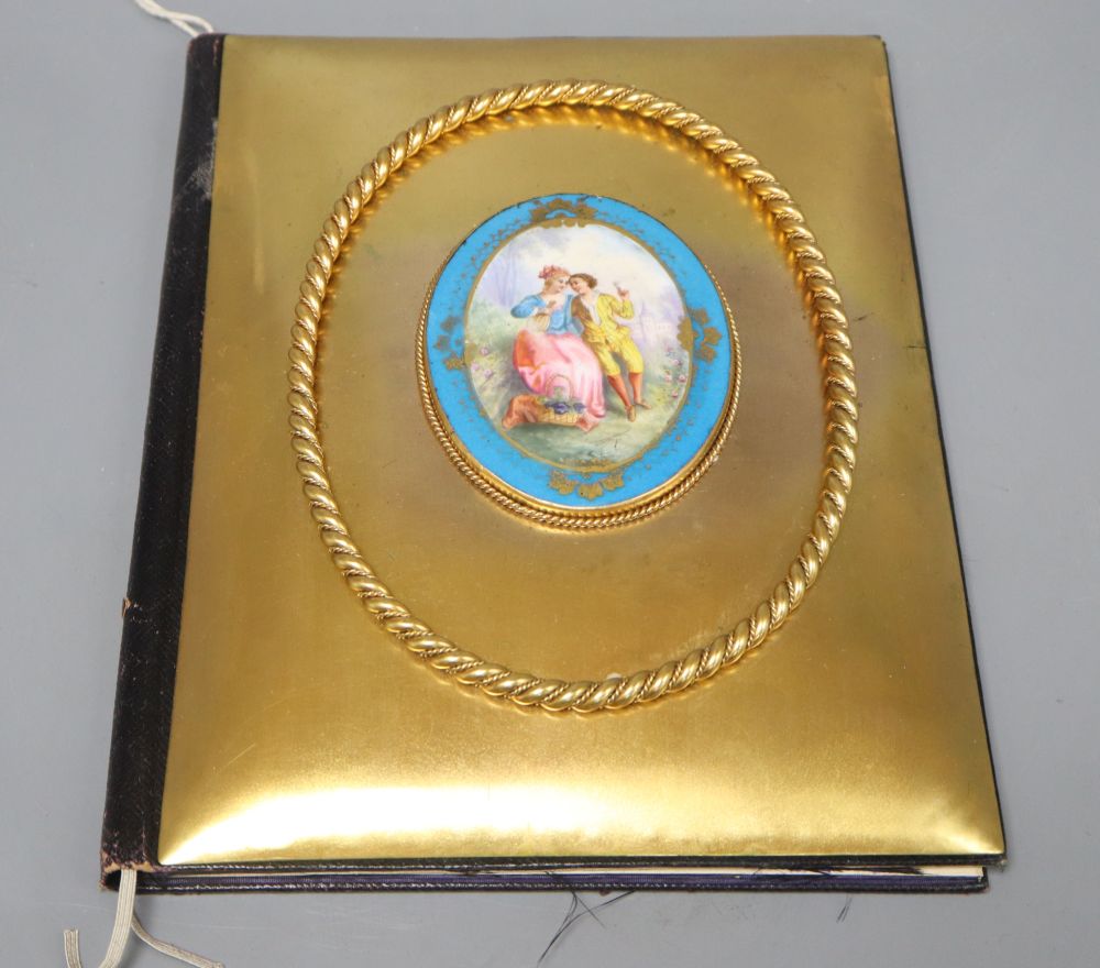 A Sevres style ink blotter